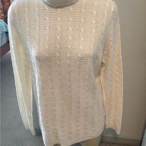 croft & barrow Ivory Cable-Knit Turtleneck Sweater